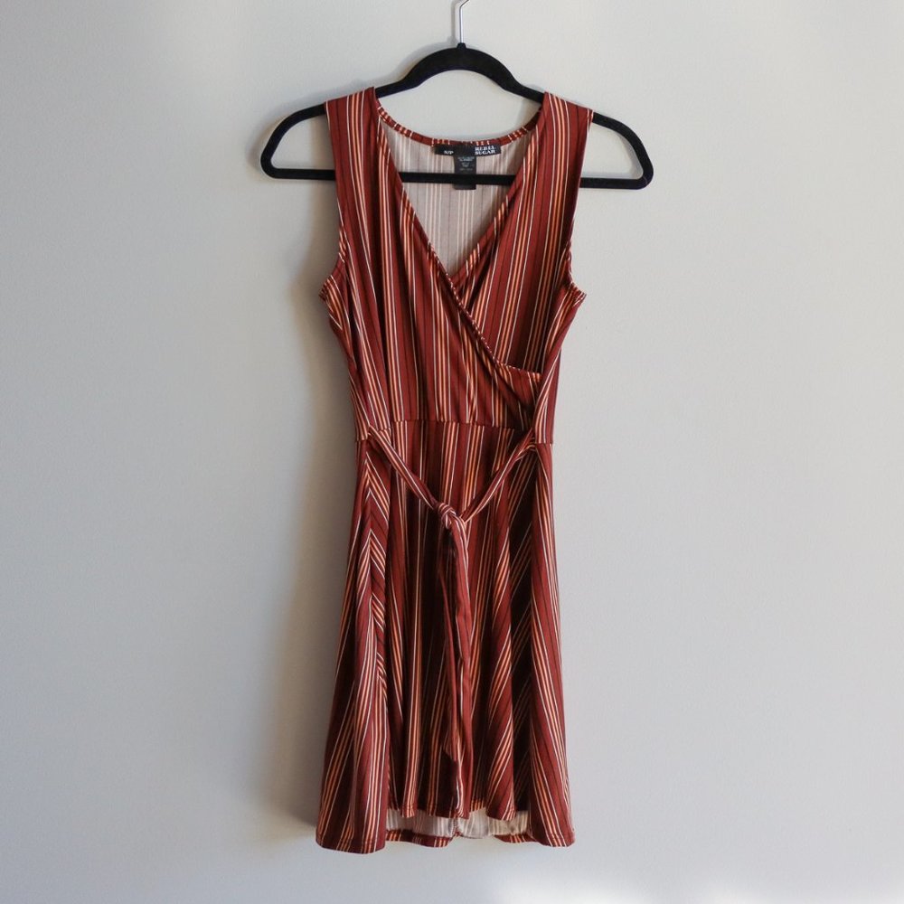 Striped Swing Dress with Tie Detail